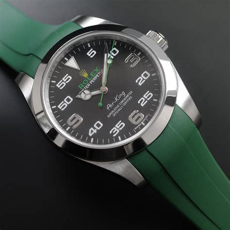 rubber strap for rolex air king|Rolex Air-King straps.